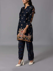 Navy Blue Vasansi Silk Kurta And Pant Set