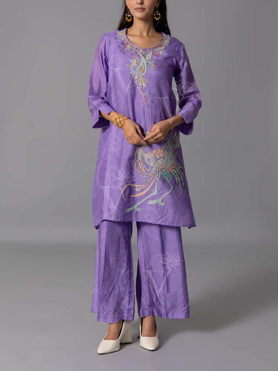 purple  Vasansi Silk Kurta And Pant Set