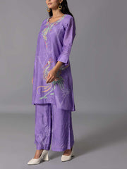 purple  Vasansi Silk Kurta And Pant Set