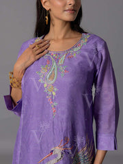 purple  Vasansi Silk Kurta And Pant Set