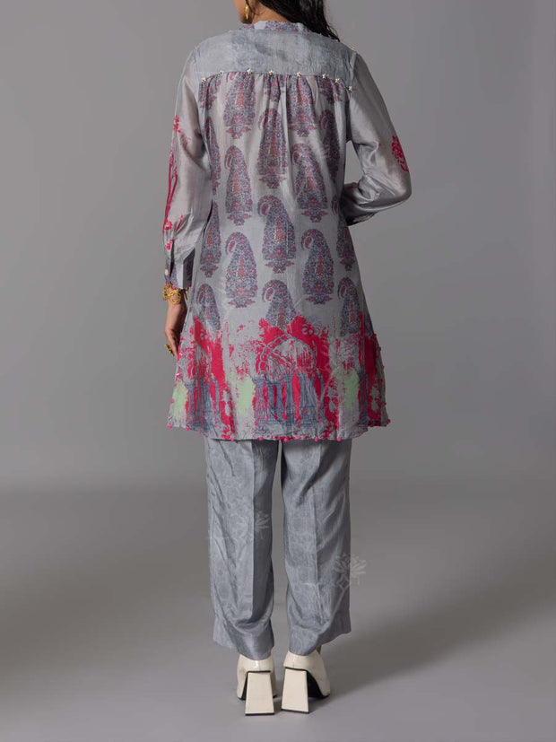Grey Vasansi Silk Kurta And Pant Set