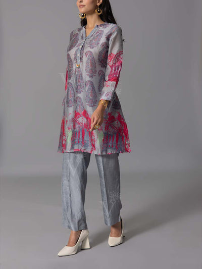 Grey Vasansi Silk Kurta And Pant Set