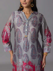 Grey Vasansi Silk Kurta And Pant Set