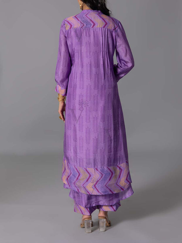 purple  Vasansi Silk Kurta And Pant Set