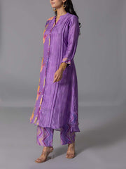 purple  Vasansi Silk Kurta And Pant Set