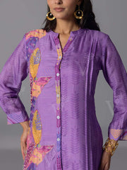 purple  Vasansi Silk Kurta And Pant Set