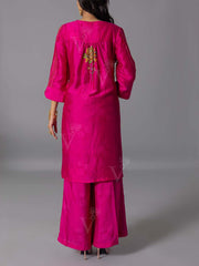 Pink Vasansi Silk Kurta And Pant Set