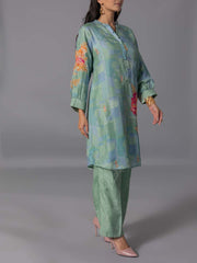 Green  Vasansi Silk Kurta And Pant Set