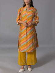 Yellow  Vasansi Silk Kurta And Pant Set