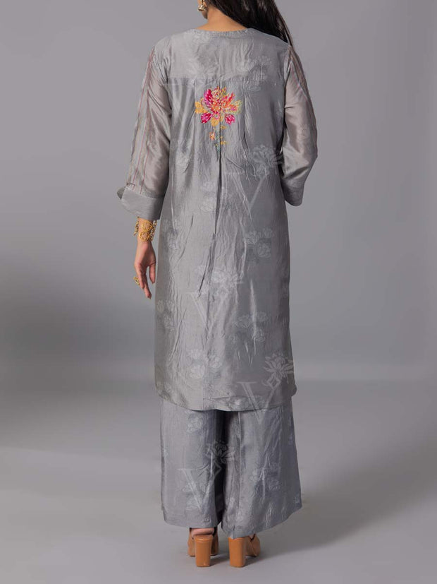 Grey Vasansi Silk Kurta And Pant Set