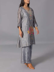 Grey Vasansi Silk Kurta And Pant Set