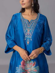 Blue  Vasansi Silk Kurta And Pant Set