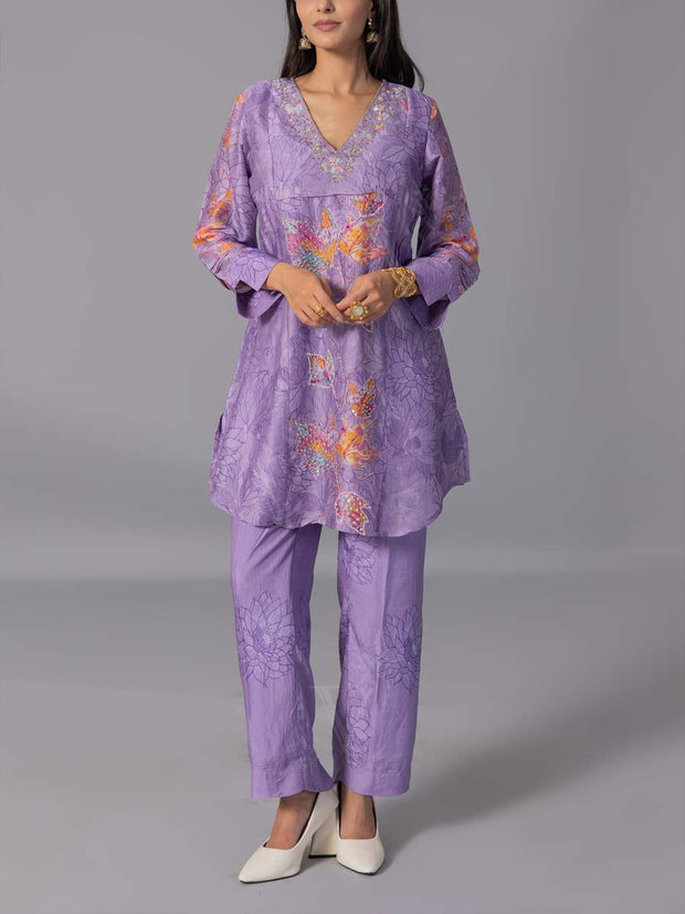 purple  Vasansi Silk Kurta And Pant Set