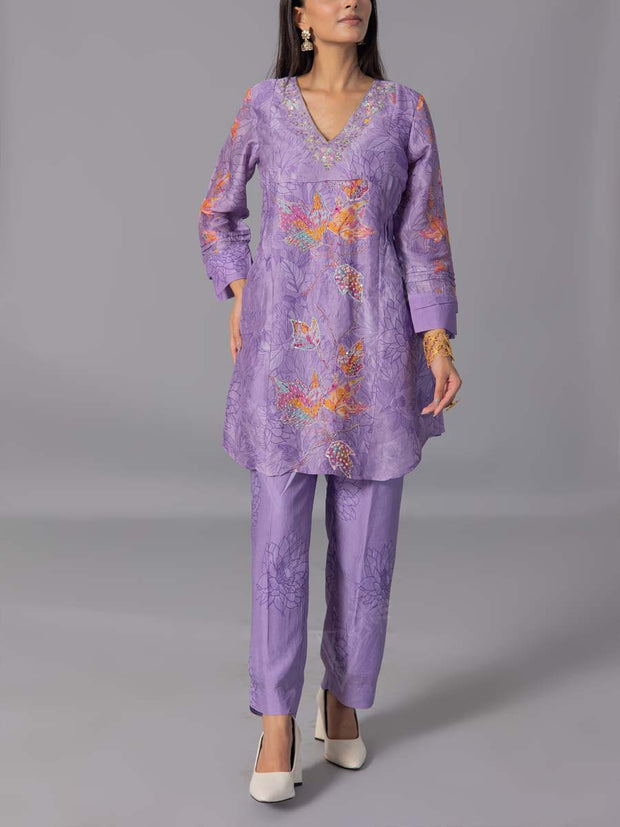 purple  Vasansi Silk Kurta And Pant Set