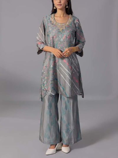 Grey Vasansi Silk Kurta And Pant Set