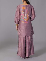 Onion Pink Vasansi Silk Kurta And Pant Set