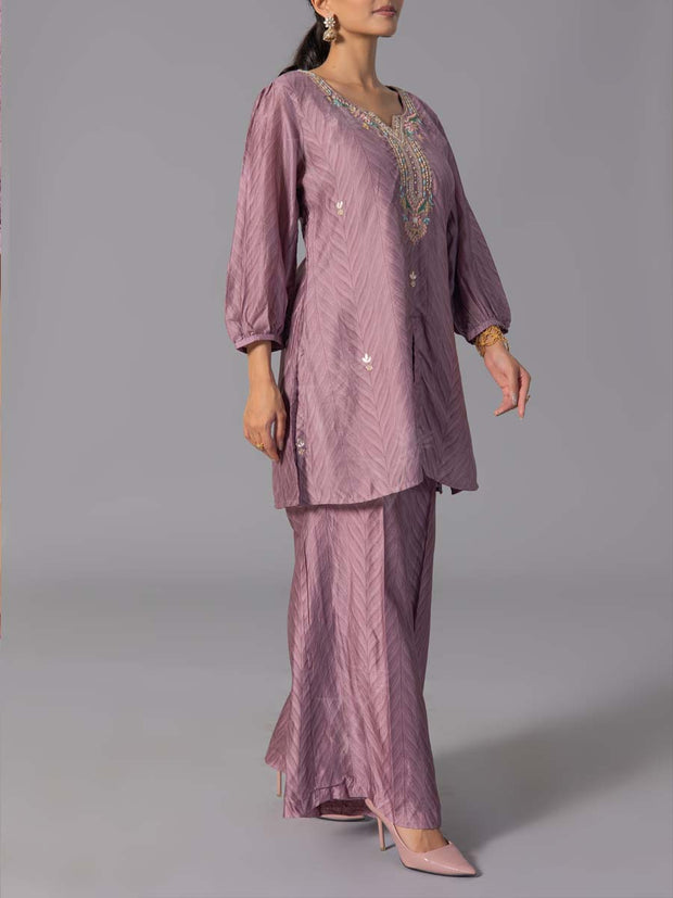 Onion Pink Vasansi Silk Kurta And Pant Set