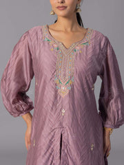 Onion Pink Vasansi Silk Kurta And Pant Set
