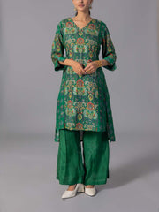 Green Vasansi Silk Kurta And Pant Set