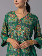 Green Vasansi Silk Kurta And Pant Set