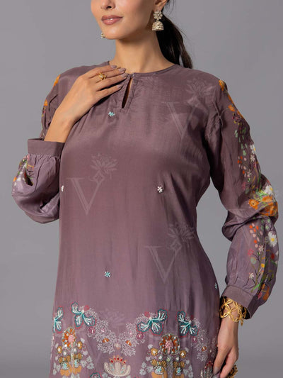 Brown Vasansi Silk Co-Ord Set