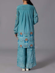 Sky Blue Vasansi Silk Kurta And Pant Set