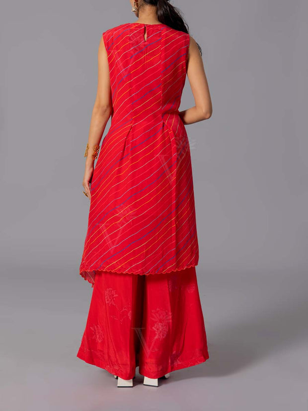 Red Crepe Silk Co-Ord Set