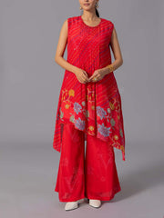 Red Crepe Silk Co-Ord Set