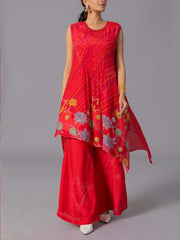 Red Crepe Silk Co-Ord Set