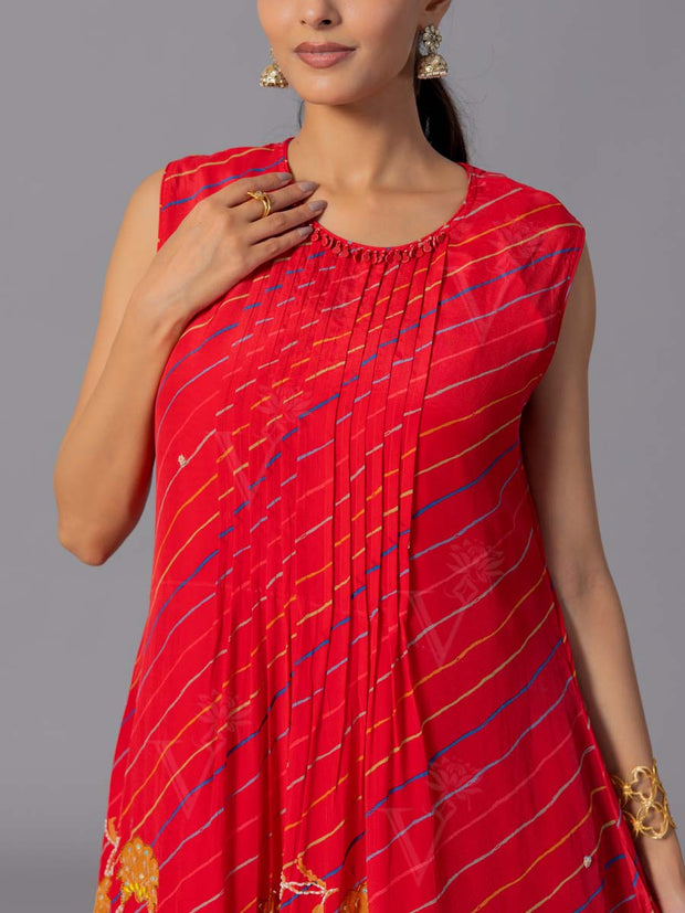 Red Crepe Silk Co-Ord Set