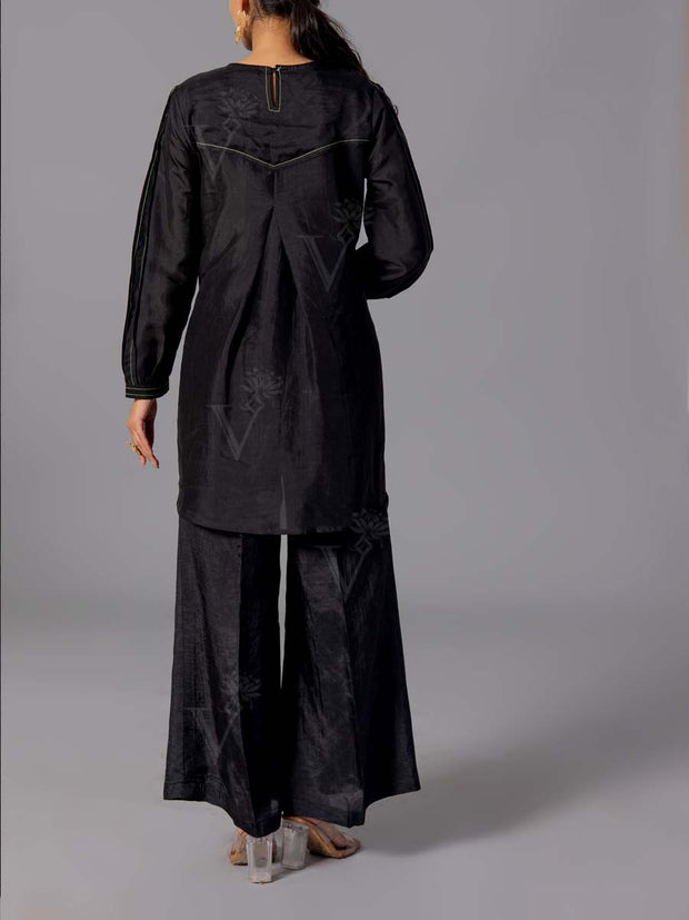 Black Vasansi Silk Co-Ord Set