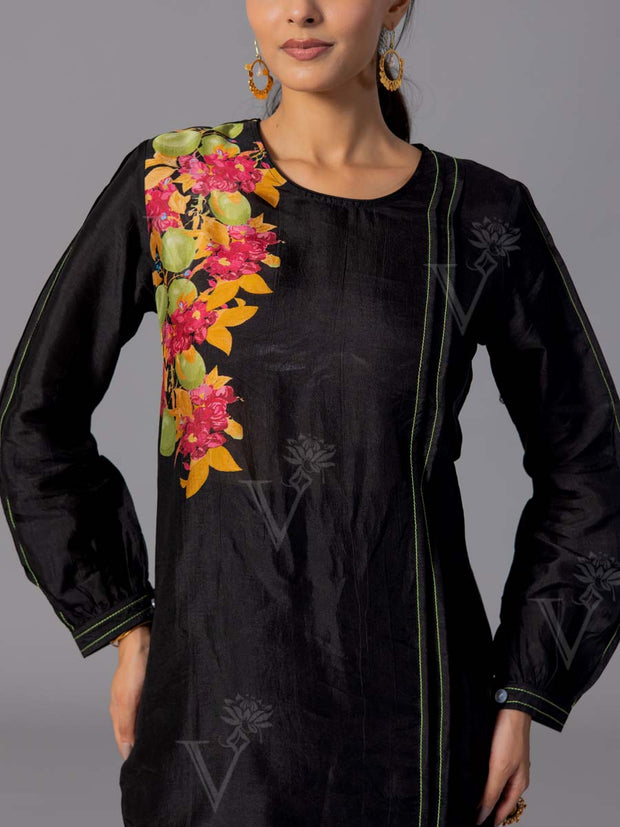 Black Vasansi Silk Co-Ord Set
