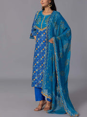 Blue Cotton Suit Set