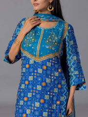 Blue Cotton Suit Set