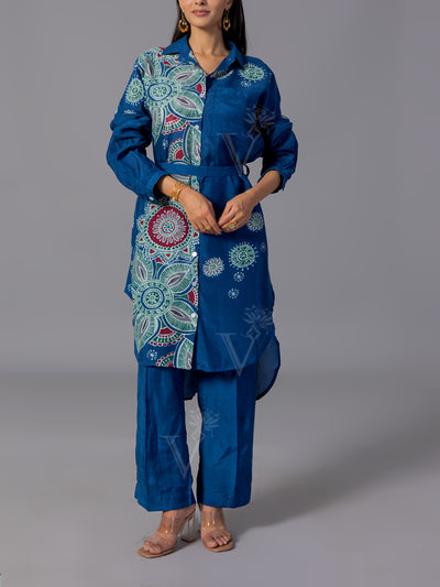 Blue Silk Co-Ord Set