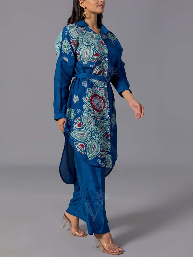 Blue Silk Co-Ord Set