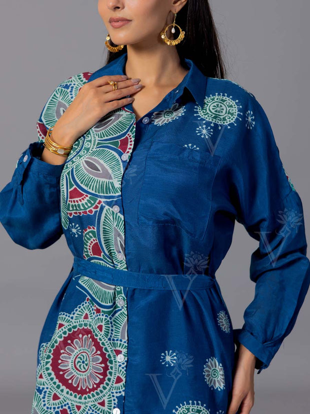Blue Silk Co-Ord Set