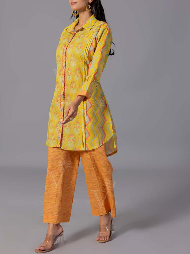 Yellow  Cotton Co-Ord Set