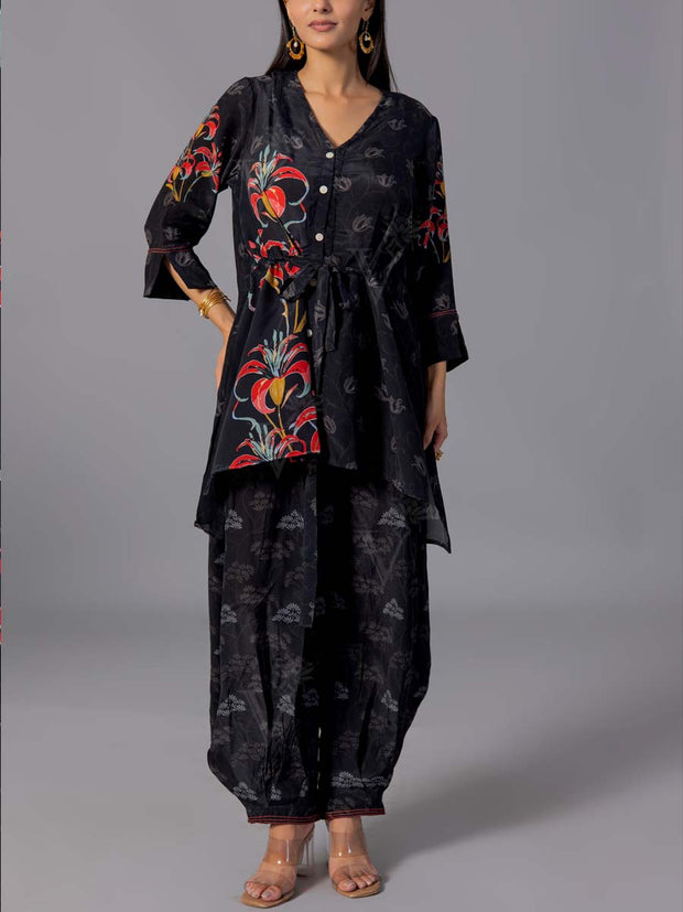 Black Crepe Silk Co-Ord Set