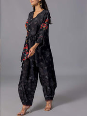 Black Crepe Silk Co-Ord Set