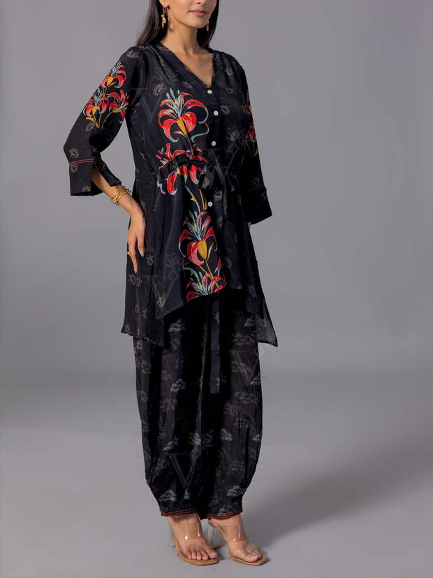 Black Crepe Silk Co-Ord Set