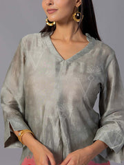 Grey Vasansi Silk Co-Ord Set
