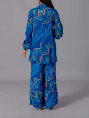 Blue Crepe Silk Co-Ord Set