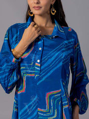 Blue Crepe Silk Co-Ord Set