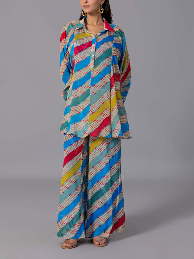 Multi Color Crepe Silk Co-Ord Set