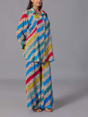 Multi Color Crepe Silk Co-Ord Set