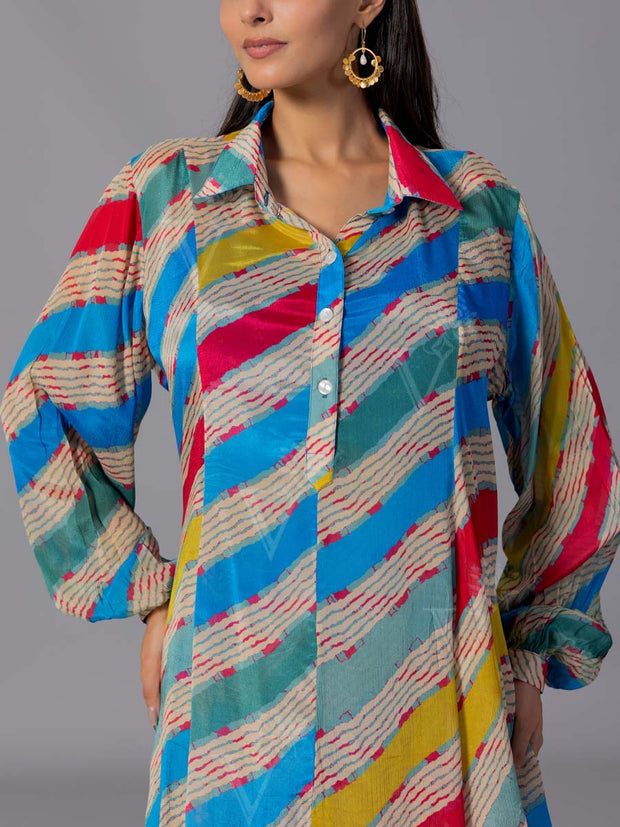 Multi Color Crepe Silk Co-Ord Set