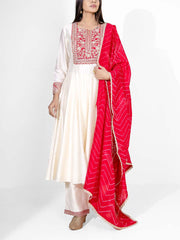 Silk suit set, chanderi suit