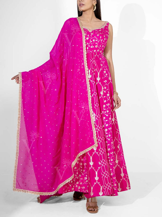 Pink Banarasi Suit Set