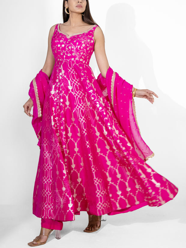 Pink Banarasi Suit Set